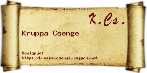 Kruppa Csenge névjegykártya
